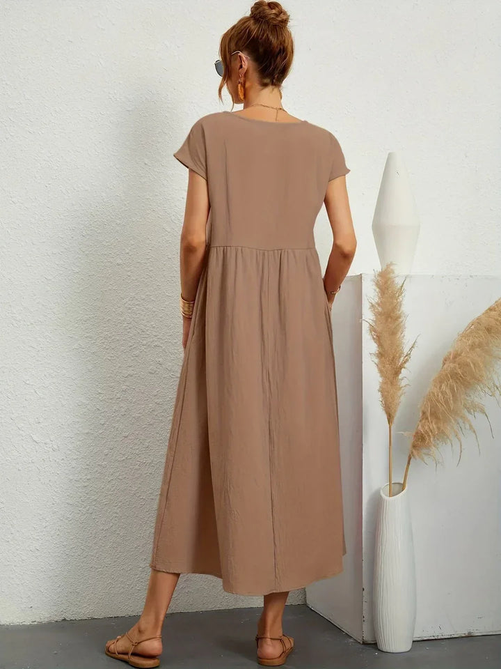 Gabrielle™ — Timeless elegance fluid midi dress