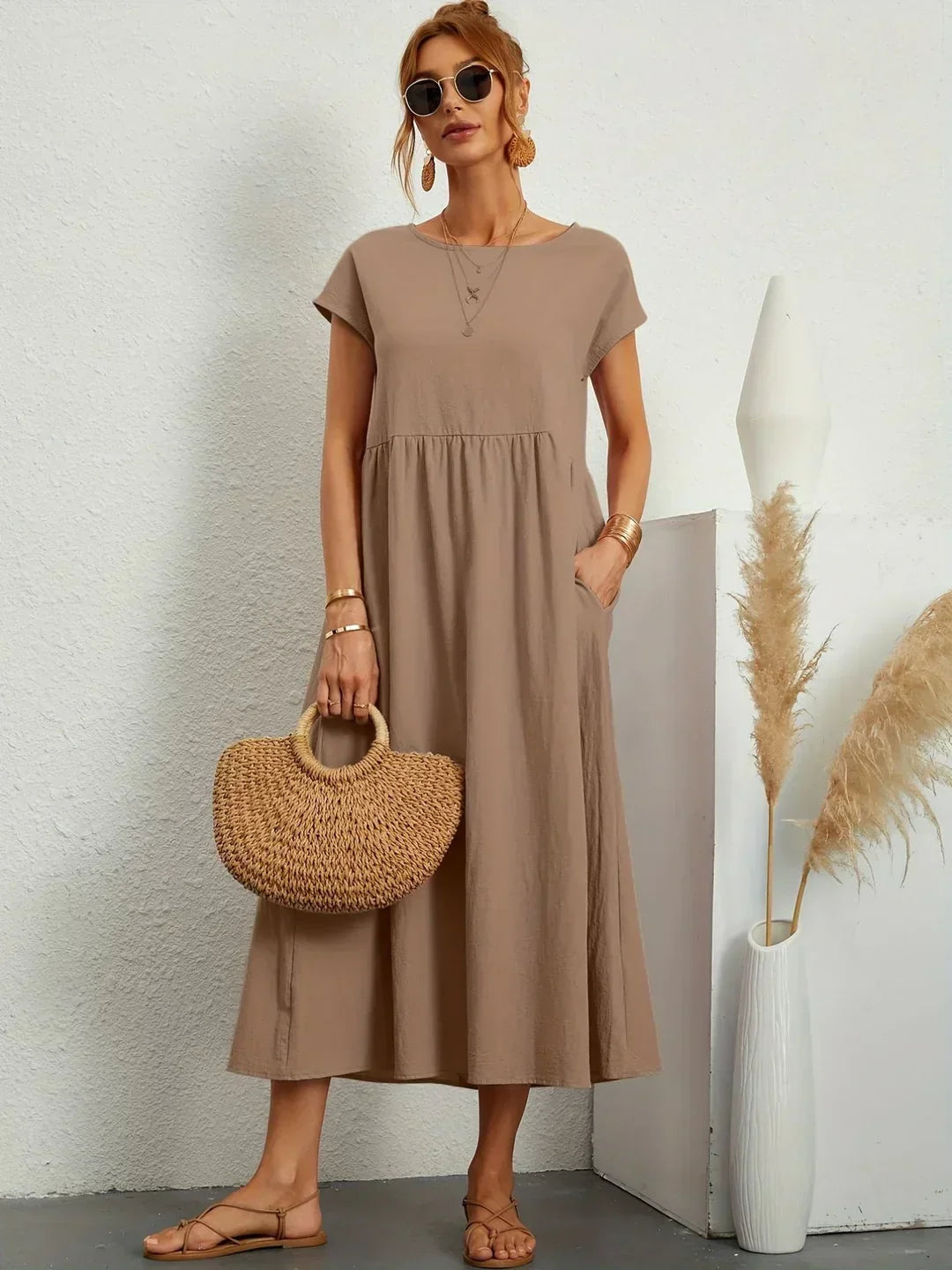 Gabrielle™ — Timeless elegance fluid midi dress