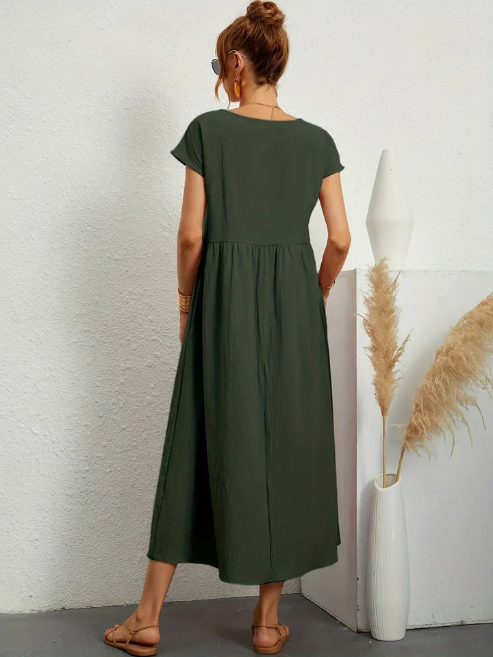 Gabrielle™ — Timeless elegance fluid midi dress