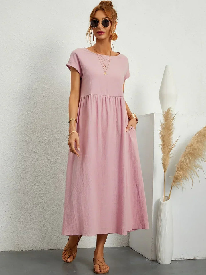 Gabrielle™ — Timeless elegance fluid midi dress