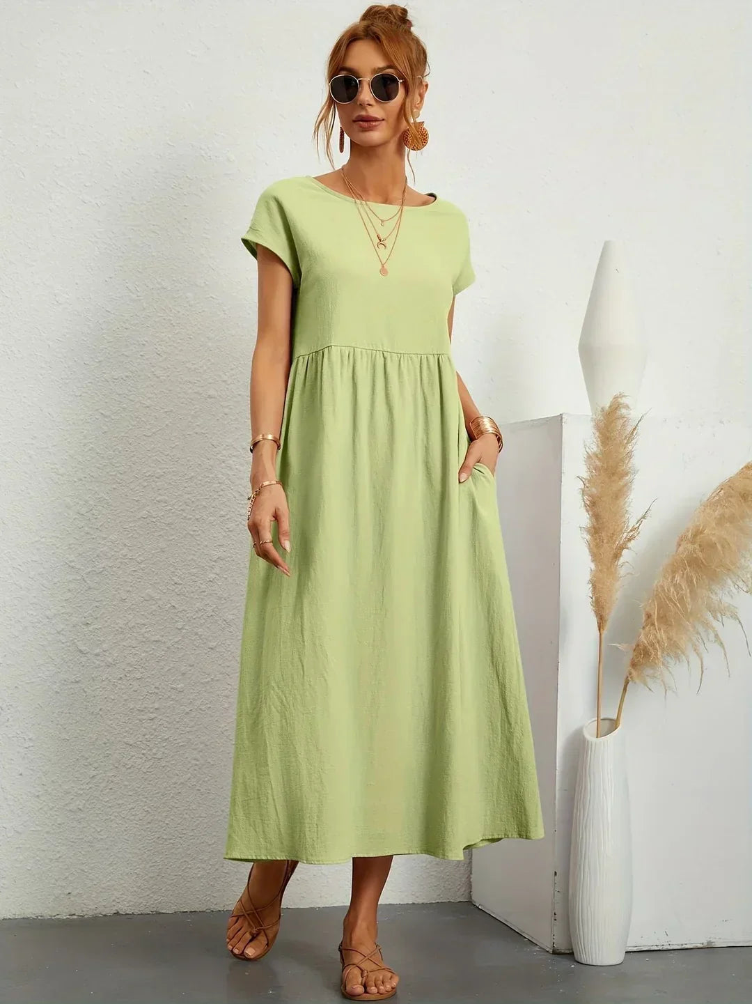Gabrielle™ — Timeless elegance fluid midi dress