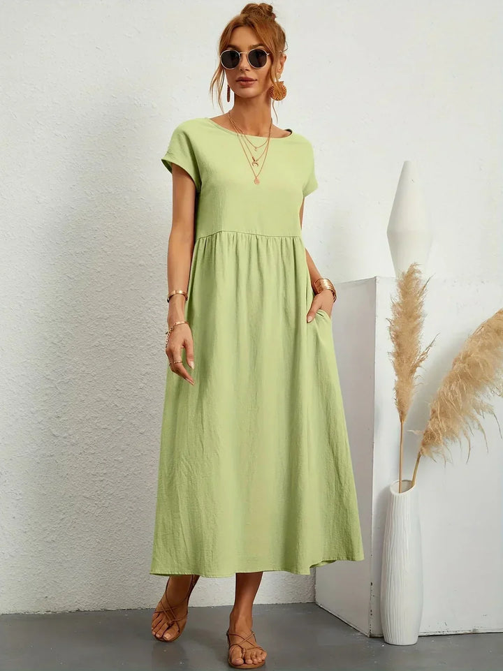 Gabrielle™ — Timeless elegance fluid midi dress