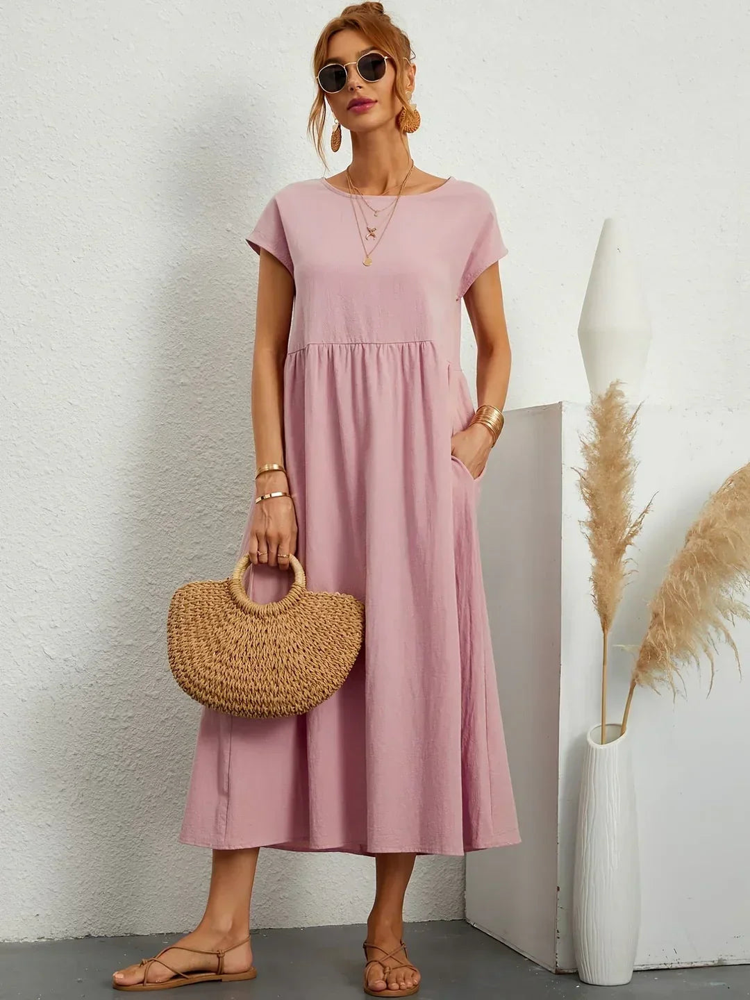 Gabrielle™ — Timeless elegance fluid midi dress