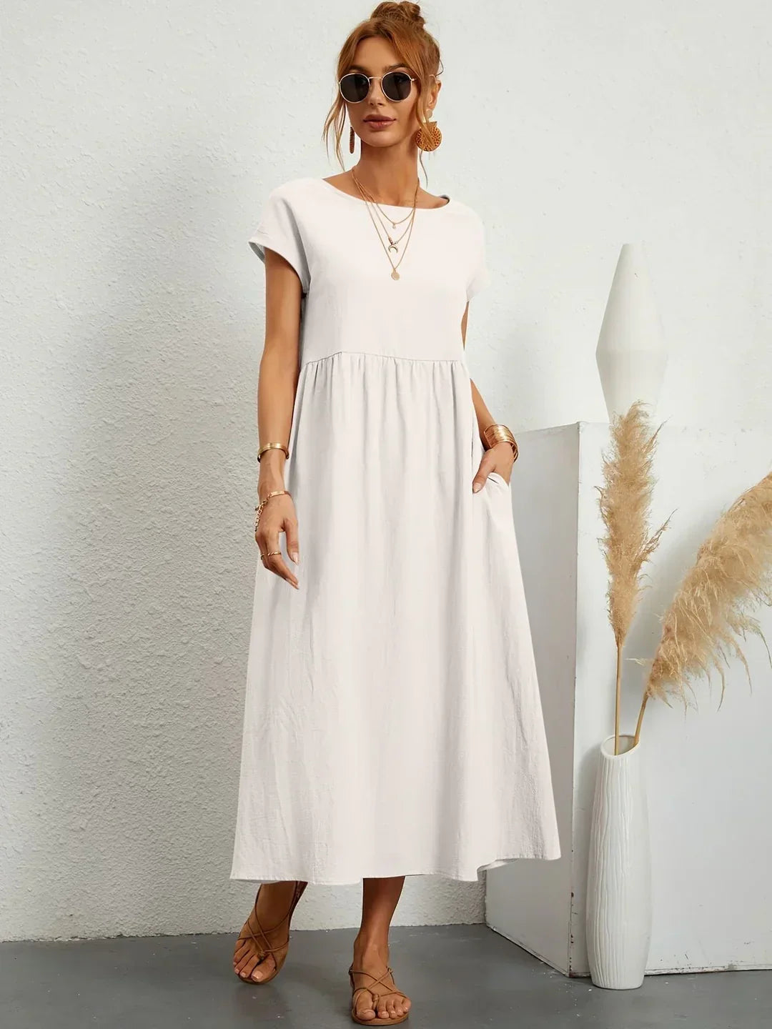 Gabrielle™ — Timeless elegance fluid midi dress
