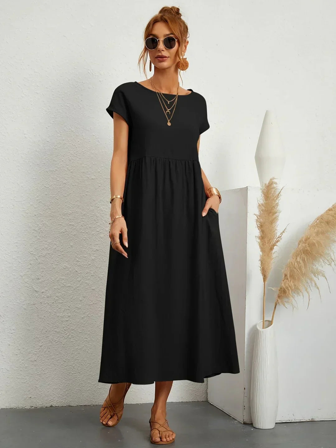 Gabrielle™ — Timeless elegance fluid midi dress