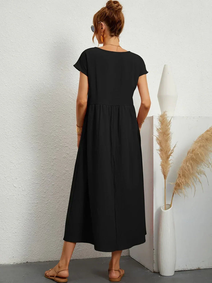 Gabrielle™ — Timeless elegance fluid midi dress