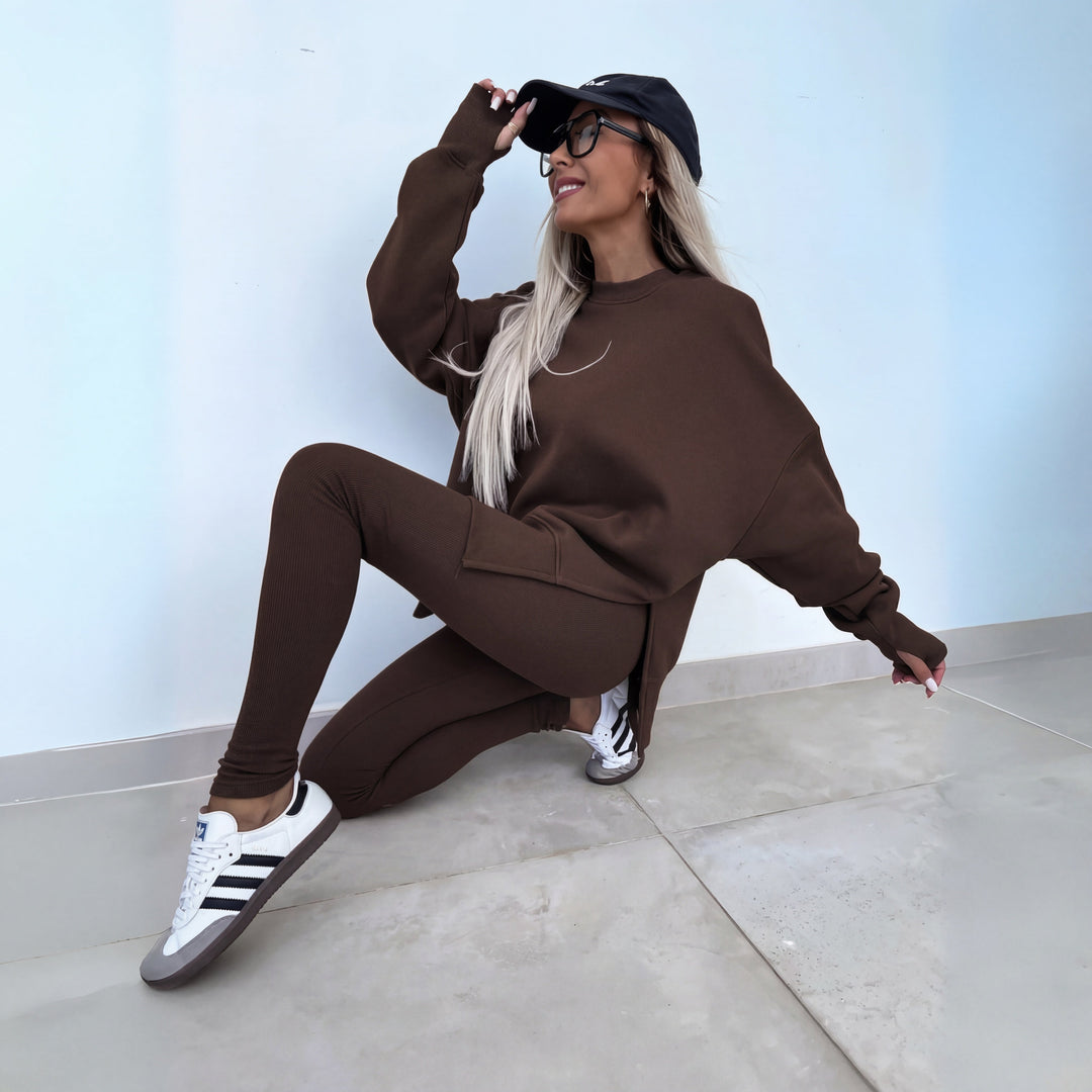 YACHI™ | Casual Long Sleeve Sweatshirt and Pants Set