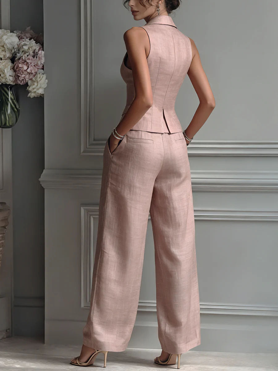 Selmira™ | Elegant Two-Piece Set with V-Neck and Buttons