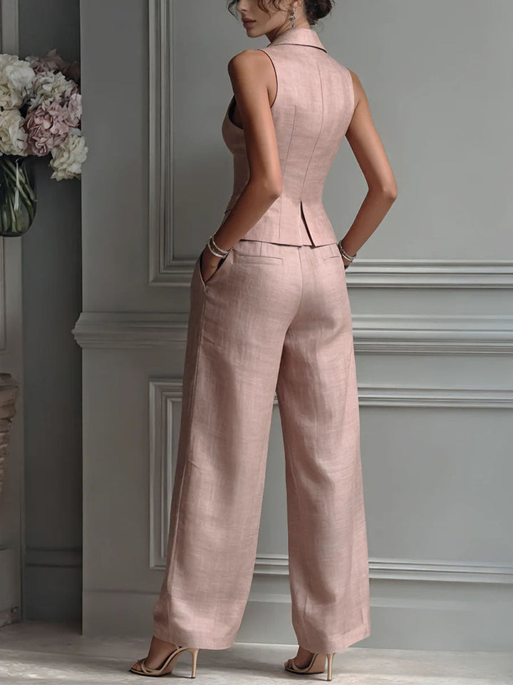 Selmira™ | Elegant Two-Piece Set with V-Neck and Buttons