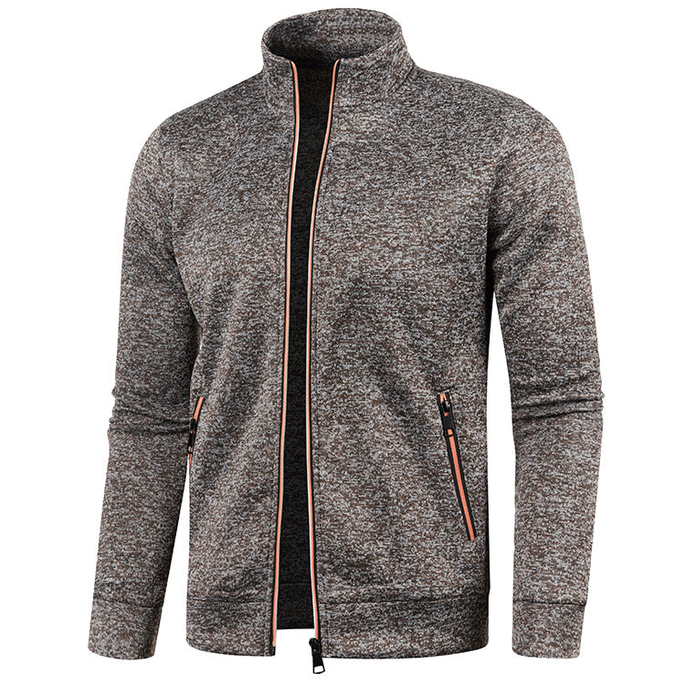 Jonas | Men's Sweat Jacket Stand-up Collar Full Zip Melange