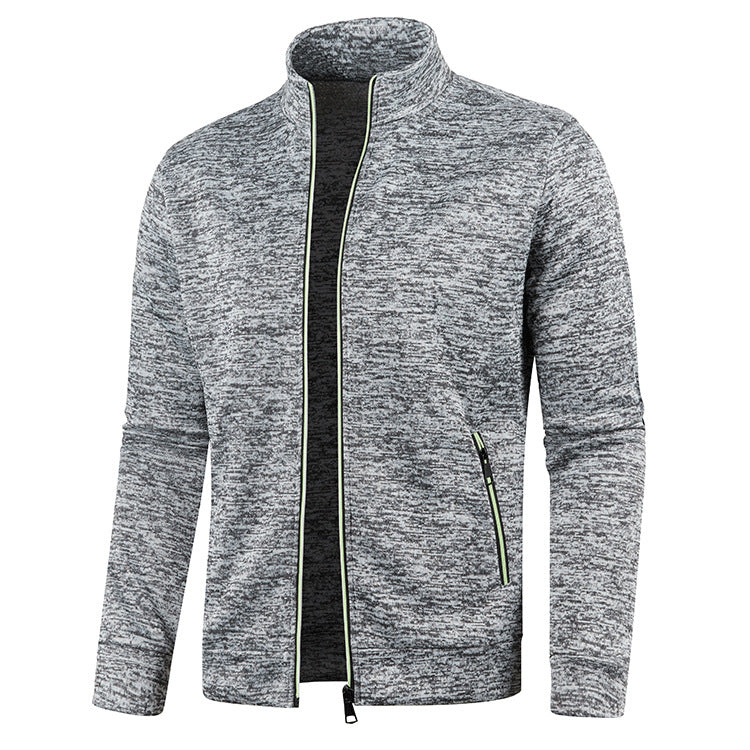 Jonas | Men's Sweat Jacket Stand-up Collar Full Zip Melange