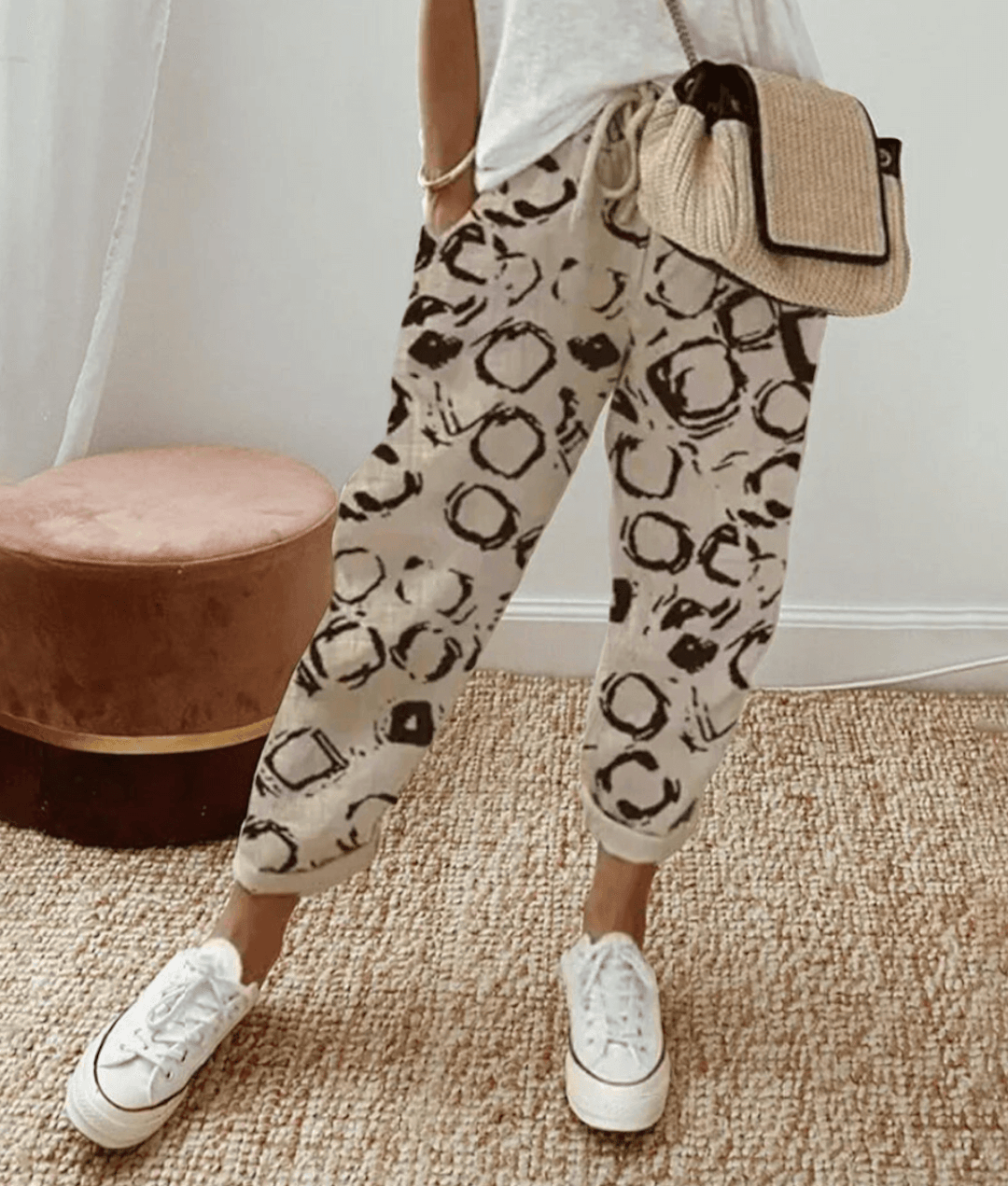 Elle™ | Flattering Fit & Comfort Waistband Trouser With Print