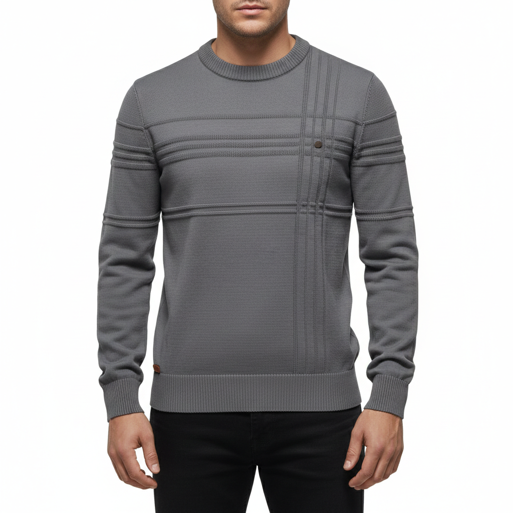 Leonardo - Elegant men’s sweater with check pattern