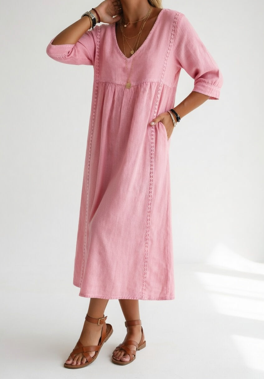 Lioréa™ — Elegant Relaxed Midi Dress