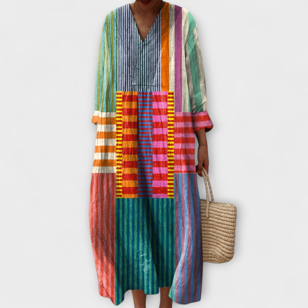 Lia – Elegant Geometric Design Dress