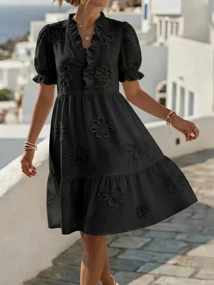 Pearl's | Embroidered Puff Sleeve Dress