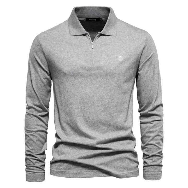 AIOPESON Brand | Long Sleeve Men's Polo Shirt