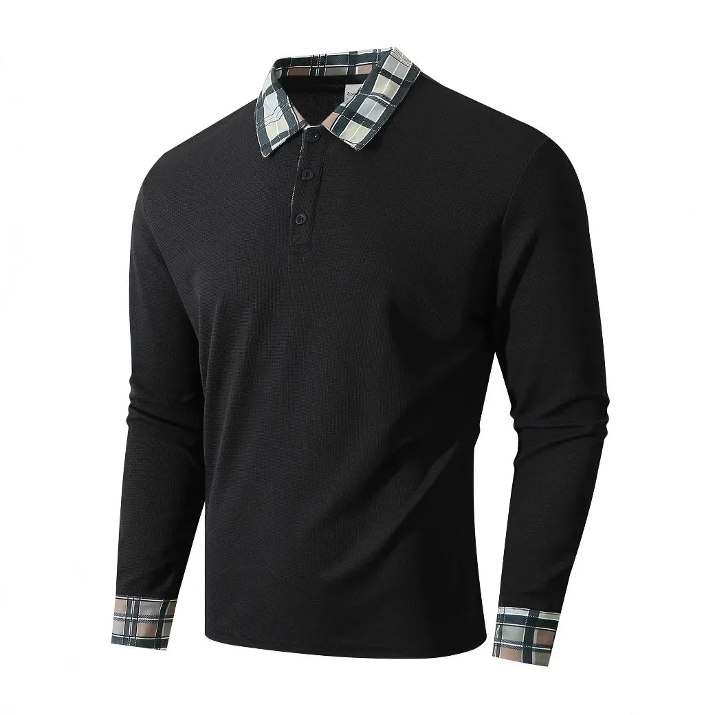 Stylish Long Sleeve Polo Shirt