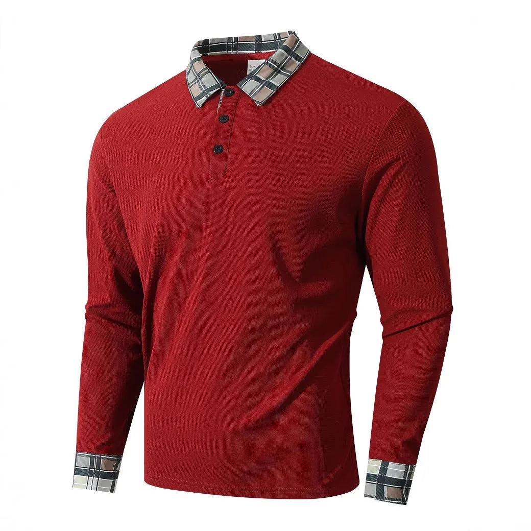 Stylish Long Sleeve Polo Shirt