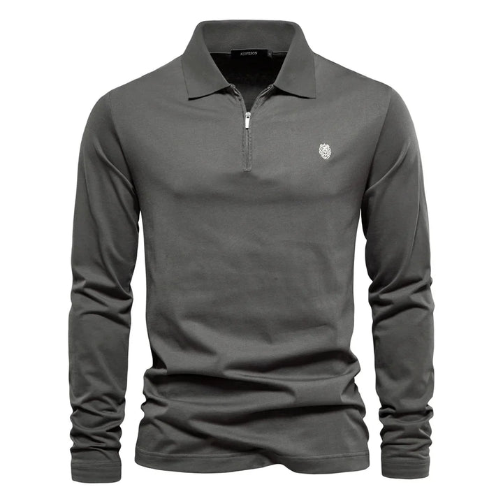 AIOPESON Brand | Long Sleeve Men's Polo Shirt