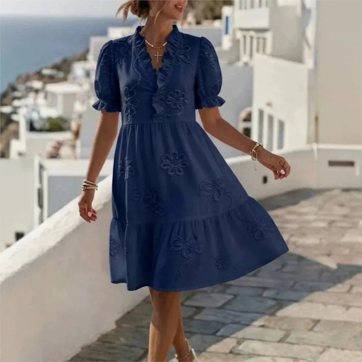 Pearl's | Embroidered Puff Sleeve Dress