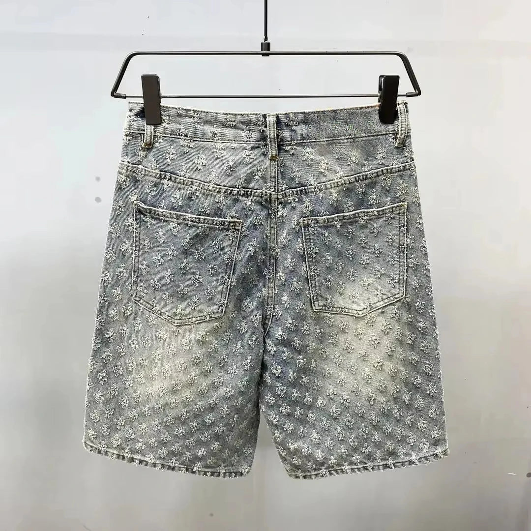 Mark | Premium Denim Look Shorts with Texture