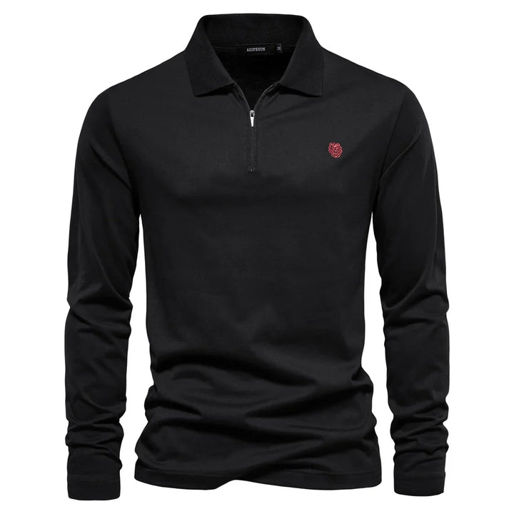 AIOPESON Brand | Long Sleeve Men's Polo Shirt