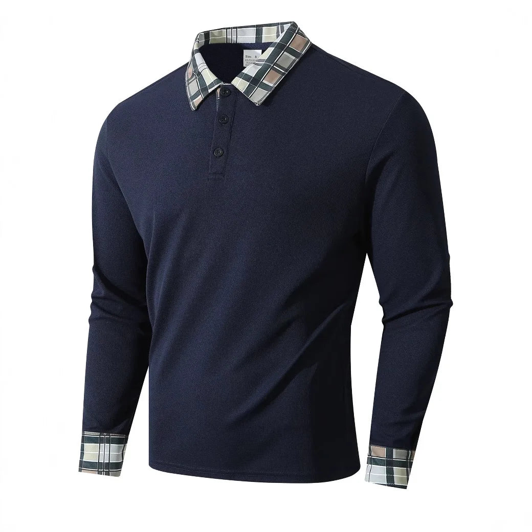 Stylish Long Sleeve Polo Shirt