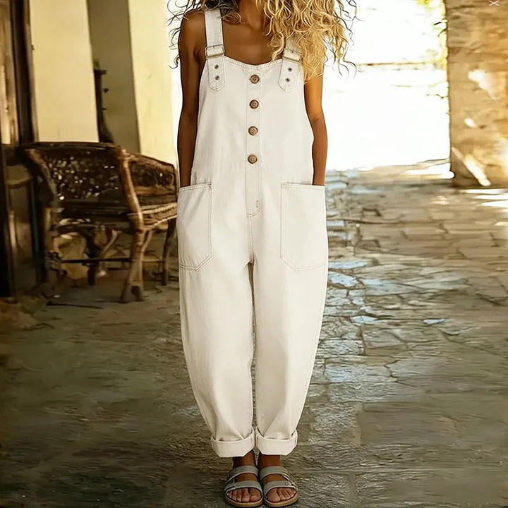Mae Jumpsuit | Vintage Soft Cotton Denim with Adjustable Straps