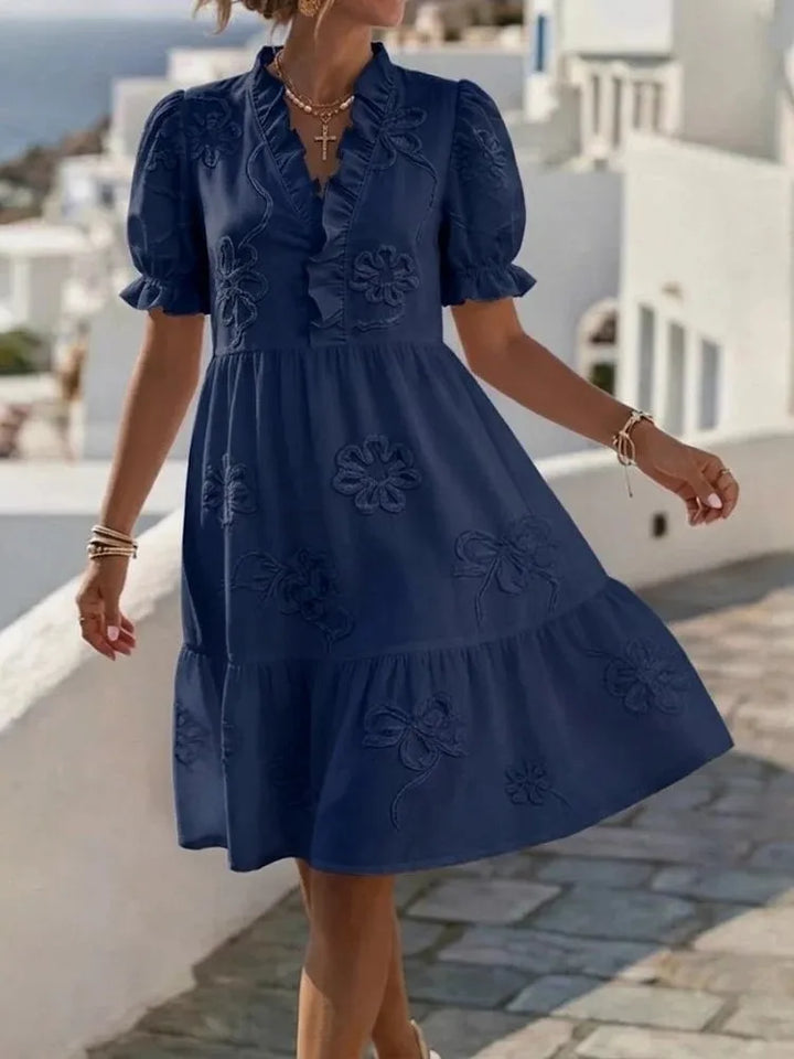 Pearl's | Embroidered Puff Sleeve Dress