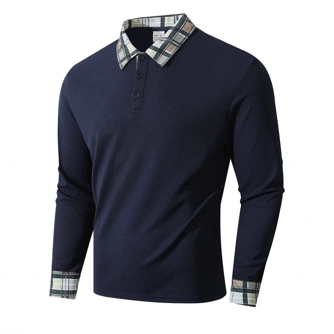 Stylish Long Sleeve Polo Shirt