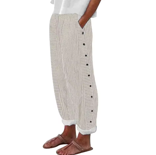 Sharon | Comfortable Striped Loose Fit Summer Trousers