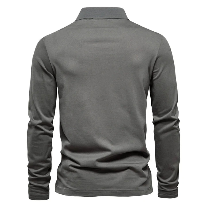 AIOPESON Brand | Long Sleeve Men's Polo Shirt