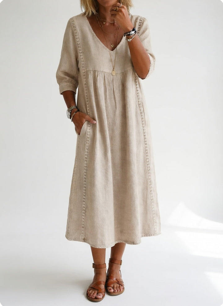 Lioréa™ — Elegant Relaxed Midi Dress