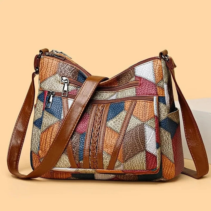 Solara™ | Mosaic pattern leather look handbag