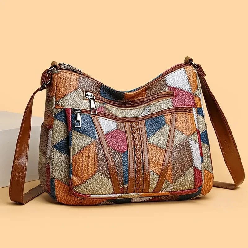 Solara™ | Mosaic pattern leather look handbag