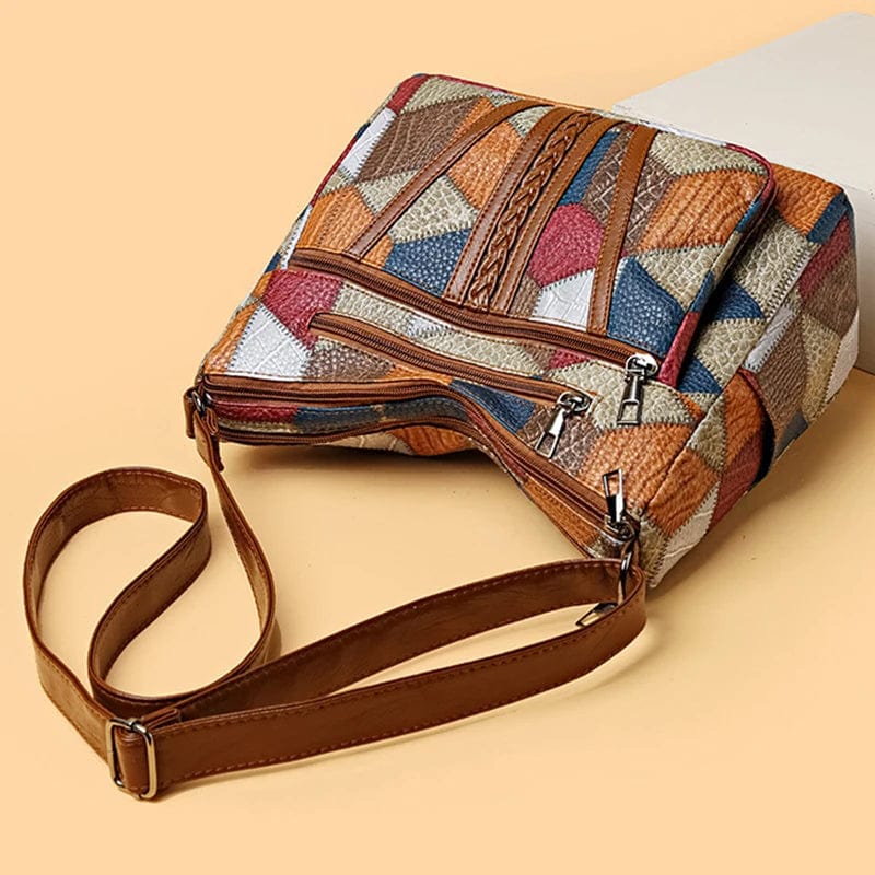 Solara™ | Mosaic pattern leather look handbag