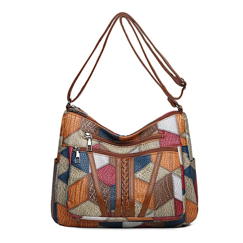 Solara™ | Mosaic pattern leather look handbag