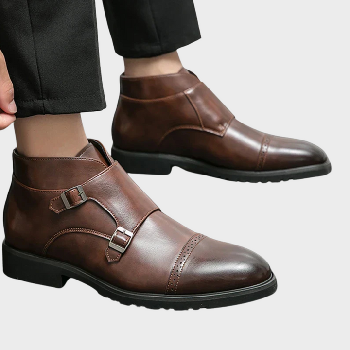Dylan | Faux Leather Double Monk-Strap Boots
