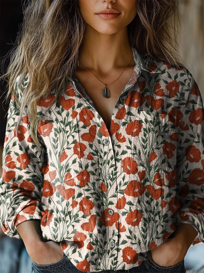 Melanie | Retro Floral Blouse