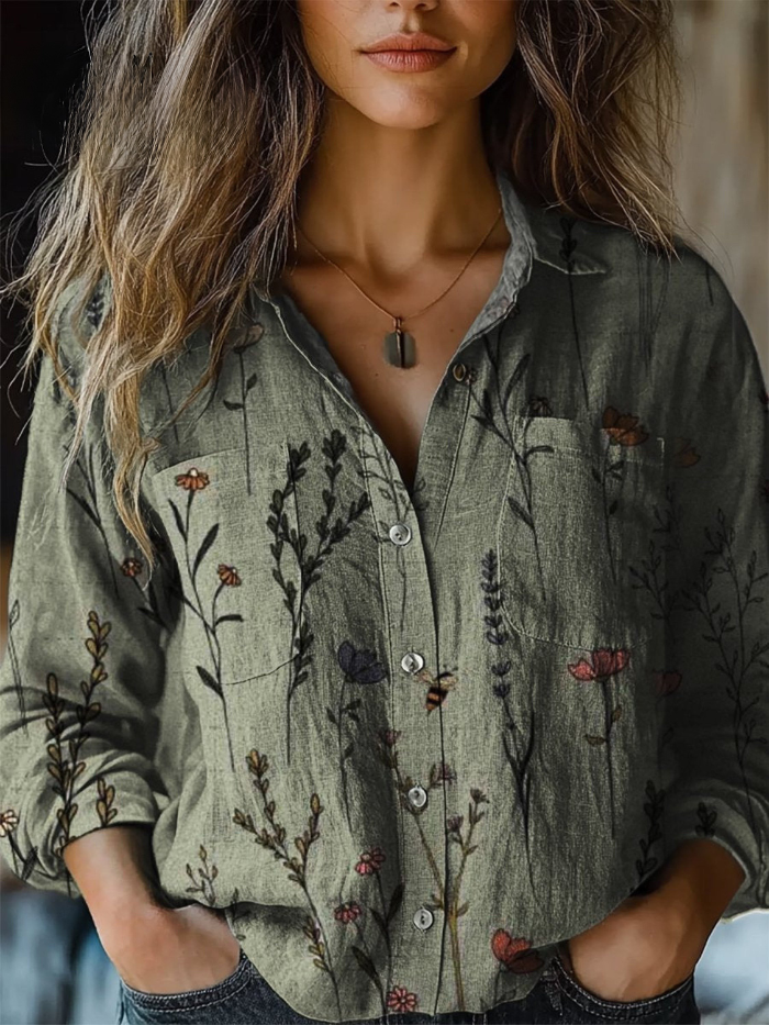 Delaney | Botanical Print Blouse