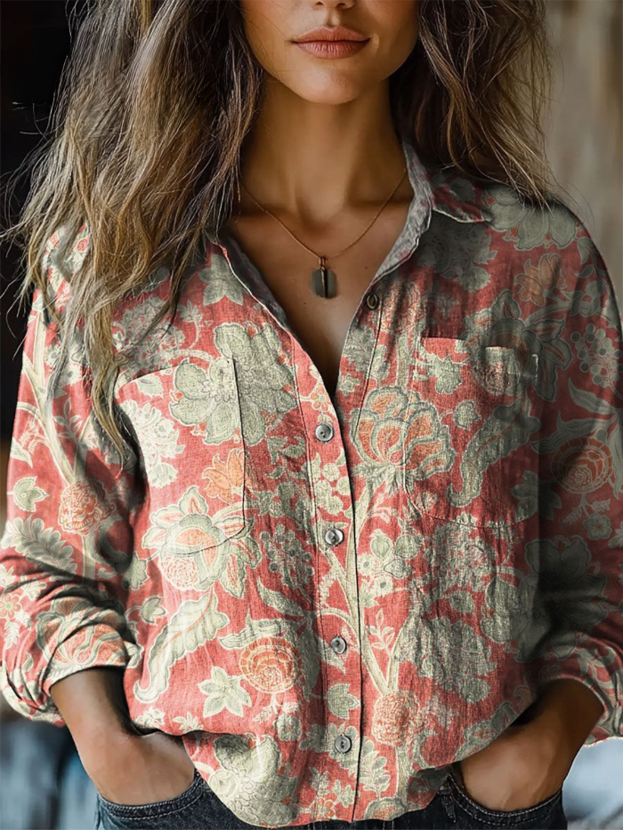 Juliana | Garden-Print Relaxed Blouse