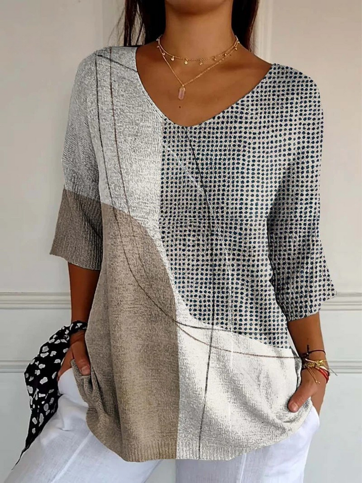 Diane | Colourblock Print Pullover