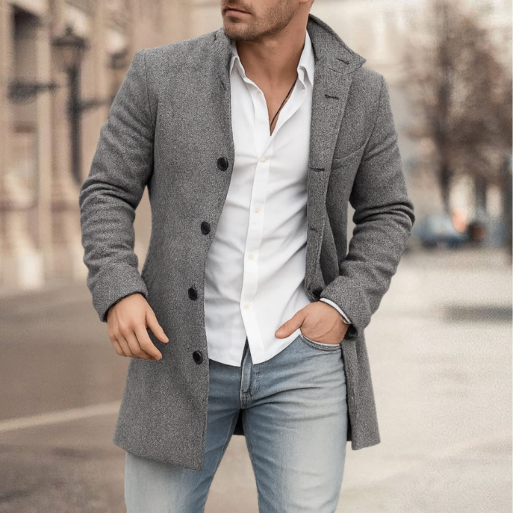 Franck - Long Sleeve Plaid Button-Up Jacket