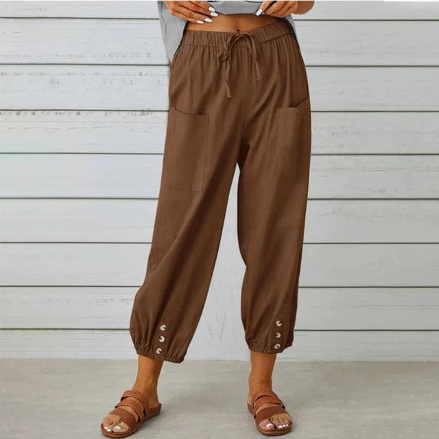 Lena™ | High Waist Relaxed Trousers