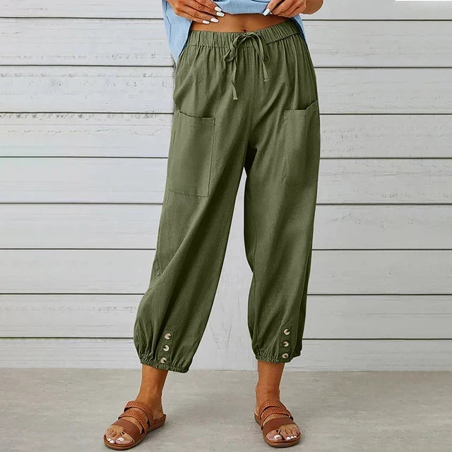 Lena™ | High Waist Relaxed Trousers
