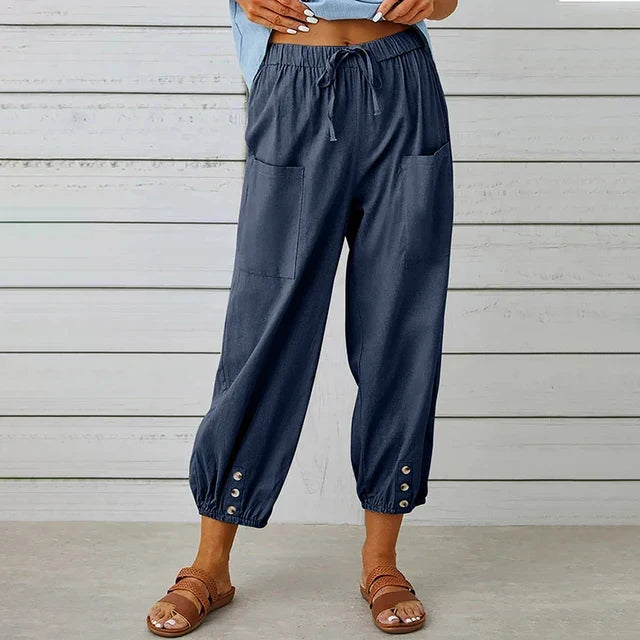 Lena™ | High Waist Relaxed Trousers
