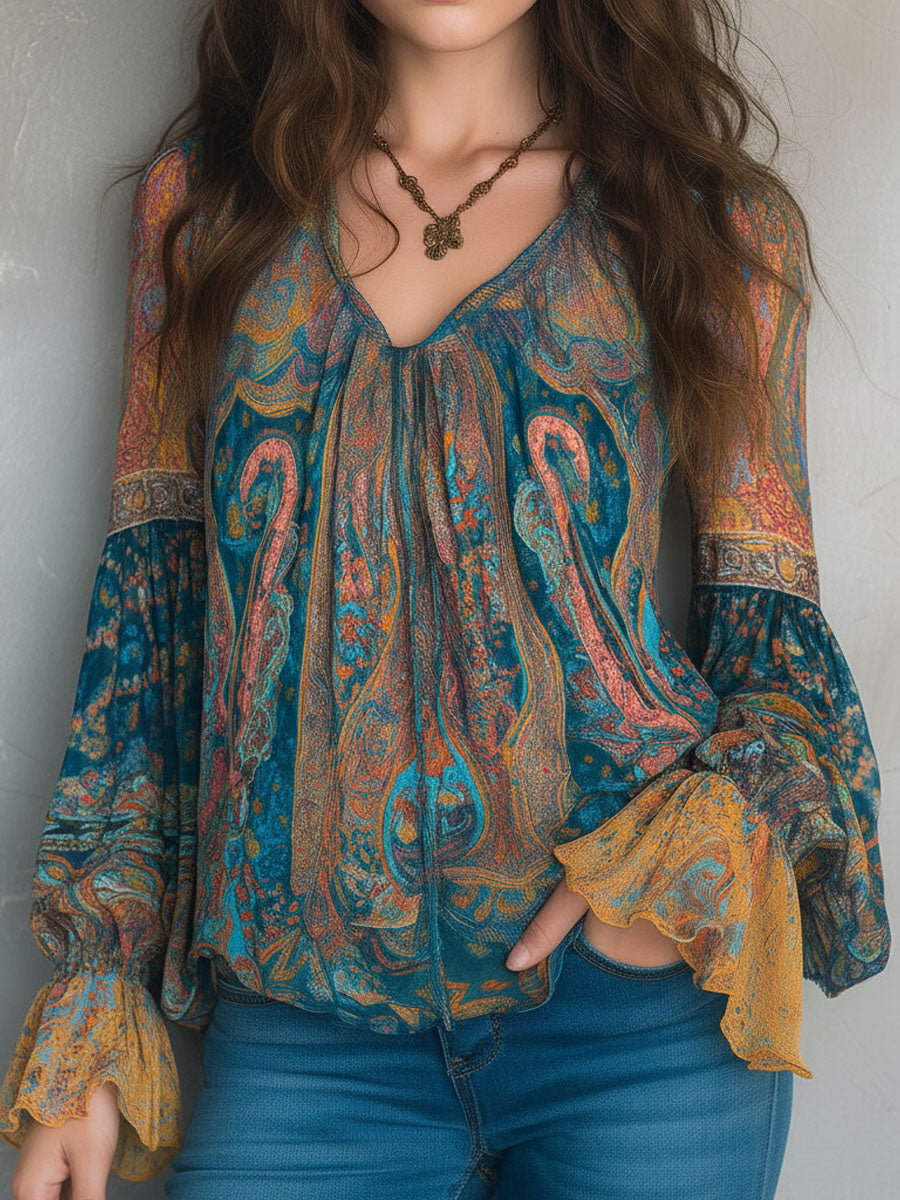 Soleil™ | Paisley Boho Blouse
