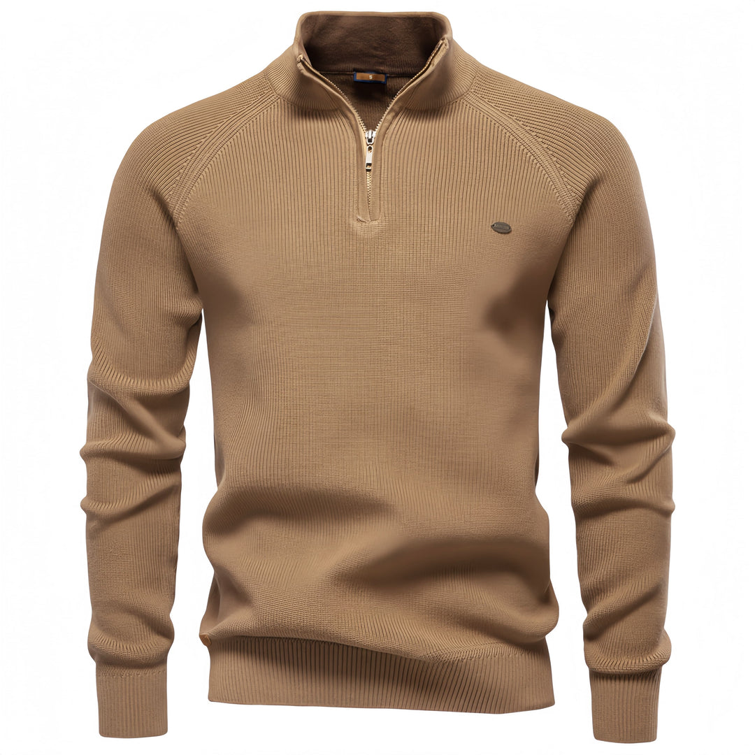 Men’s Solid Colour Quarter Zip Sweater