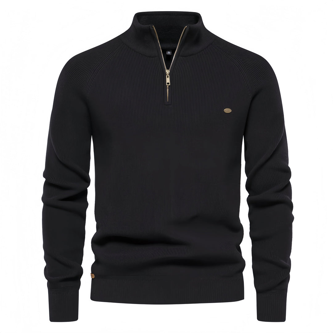 Men’s Solid Colour Quarter Zip Sweater